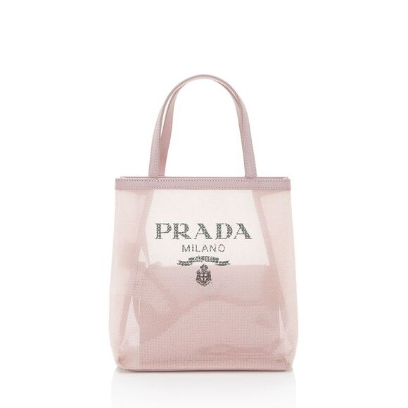 Prada Handbags - Prada Sequin Mesh Logo Small Tote